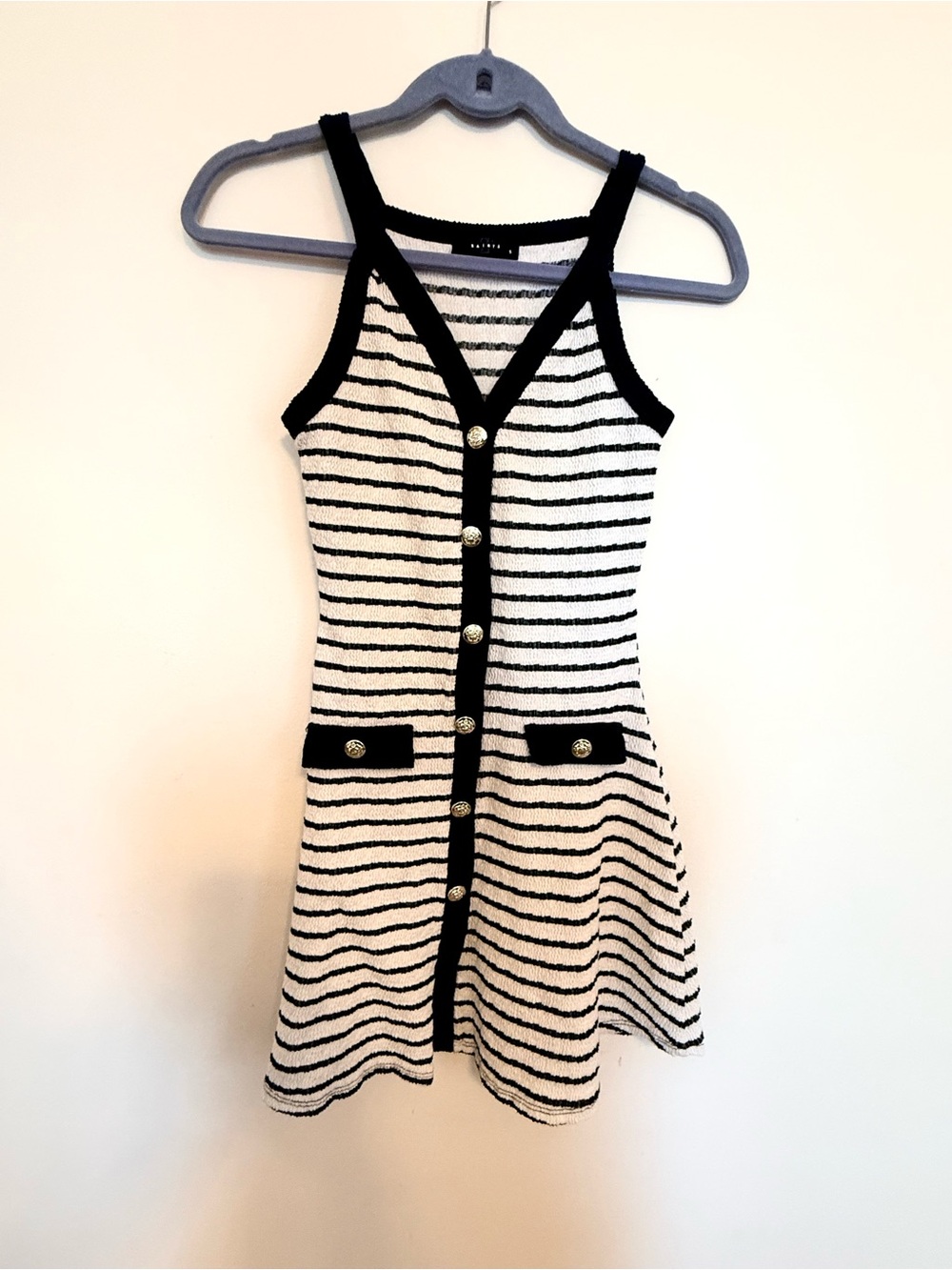 Chic Black & White Striped Dress